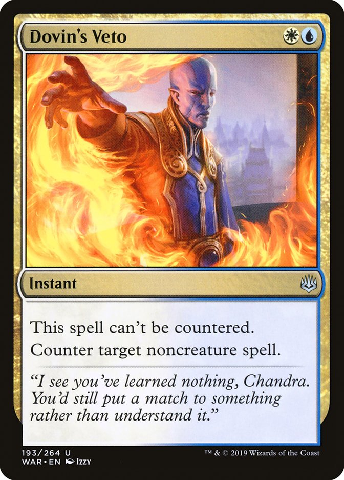 Dovin's Veto [War of the Spark] MTG Single Magic: The Gathering    | Red Claw Gaming