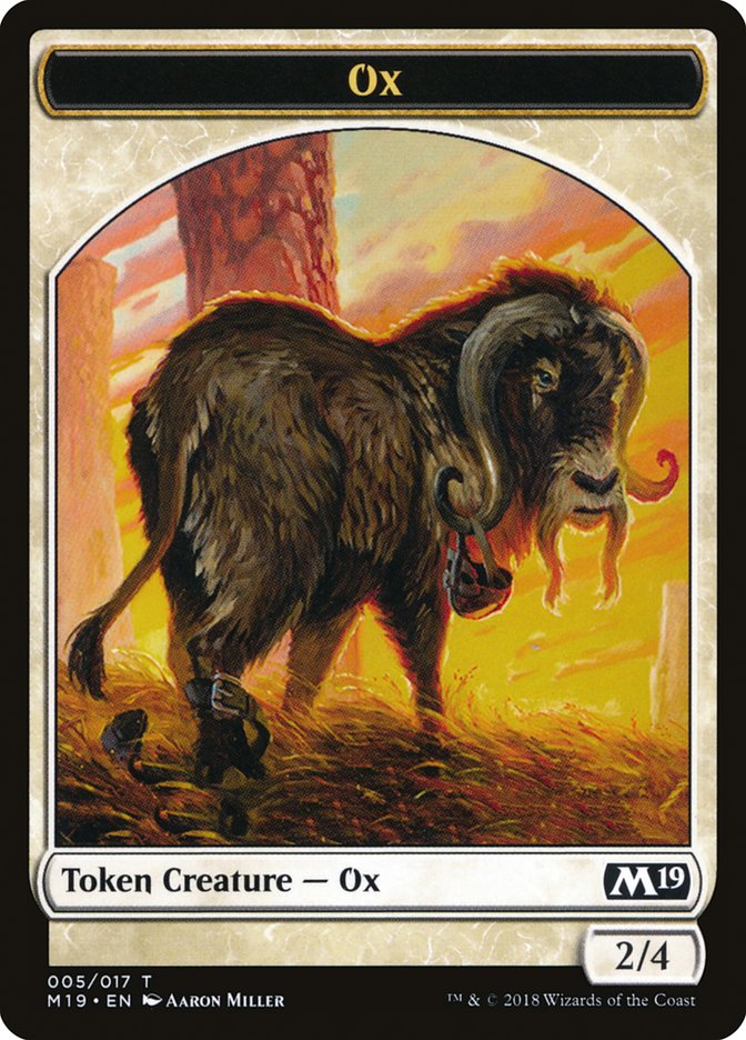 Ox Token [Core Set 2019 Tokens] MTG Single Magic: The Gathering    | Red Claw Gaming