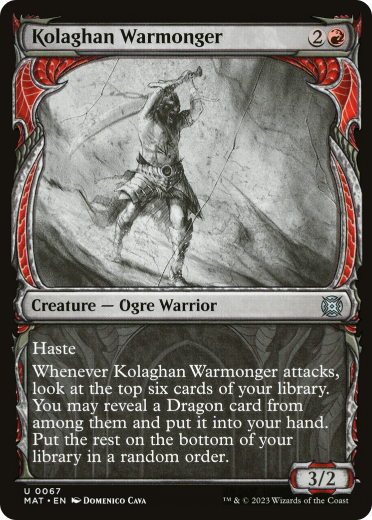 Kolaghan Warmonger (Showcase) [March of the Machine: The Aftermath] MTG Single Magic: The Gathering    | Red Claw Gaming