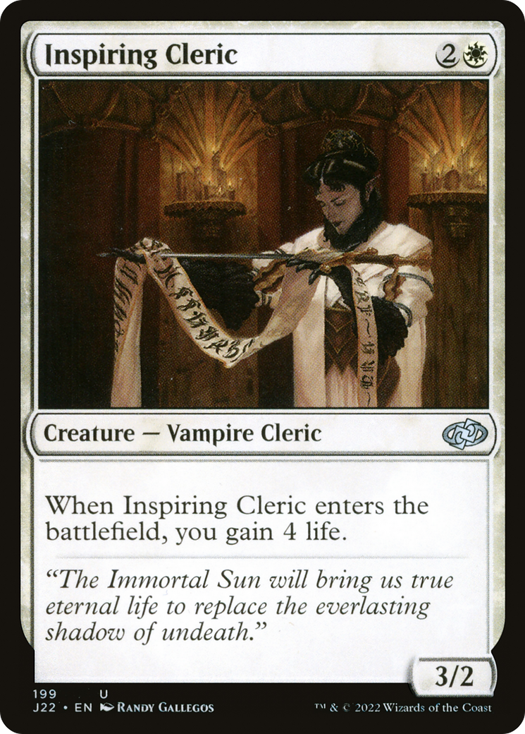 Inspiring Cleric [Jumpstart 2022] MTG Single Magic: The Gathering    | Red Claw Gaming