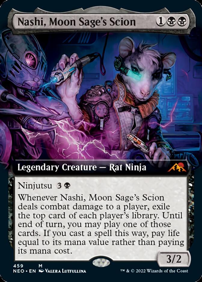 Nashi, Moon Sage's Scion (Extended Art) [Kamigawa: Neon Dynasty] MTG Single Magic: The Gathering    | Red Claw Gaming