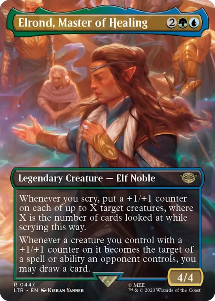 Elrond, Master of Healing (Borderless Alternate Art) [The Lord of the Rings: Tales of Middle-Earth] MTG Single Magic: The Gathering    | Red Claw Gaming