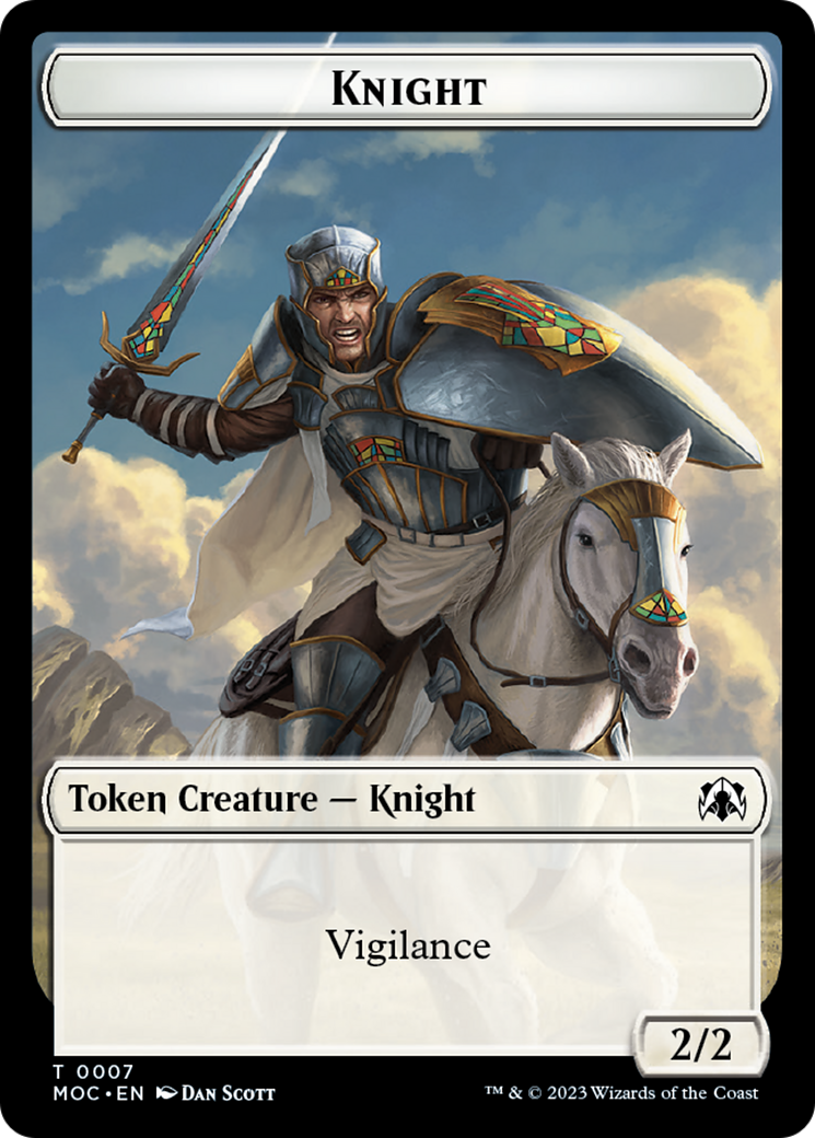 Knight (7) // Spirit (14) Double-Sided Token [March of the Machine Commander Tokens] MTG Single Magic: The Gathering    | Red Claw Gaming