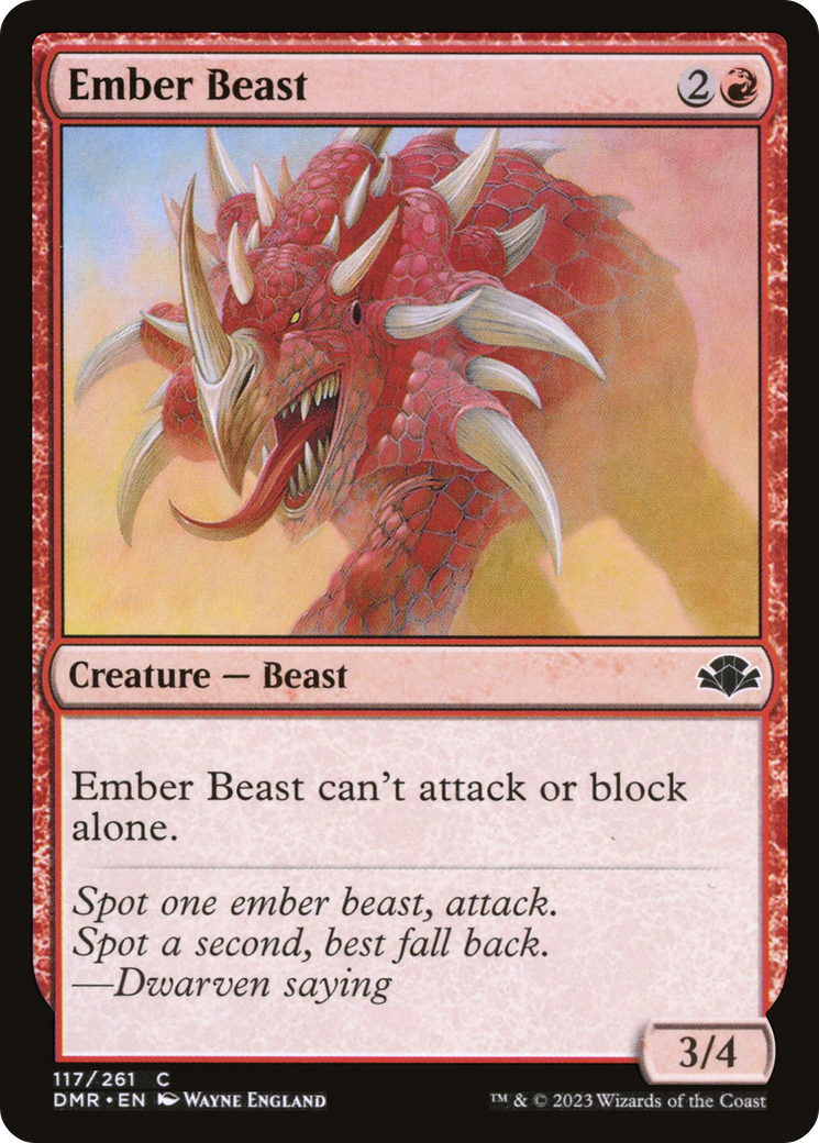 Ember Beast [Dominaria Remastered] MTG Single Magic: The Gathering    | Red Claw Gaming