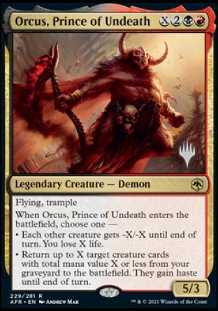 Orcus, Prince of Undeath (Promo Pack) [Dungeons & Dragons: Adventures in the Forgotten Realms Promos] MTG Single Magic: The Gathering    | Red Claw Gaming