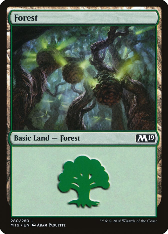 Forest (280) [Core Set 2019] MTG Single Magic: The Gathering    | Red Claw Gaming