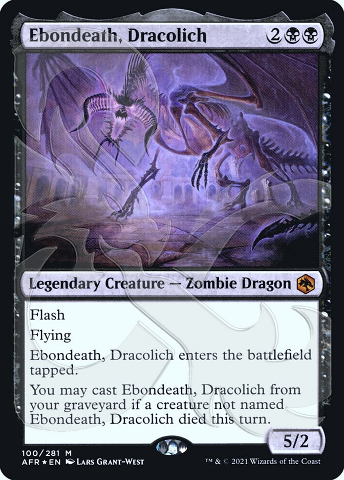 Ebondeath, Dracolich (Ampersand Promo) [Dungeons & Dragons: Adventures in the Forgotten Realms Promos] MTG Single Magic: The Gathering    | Red Claw Gaming