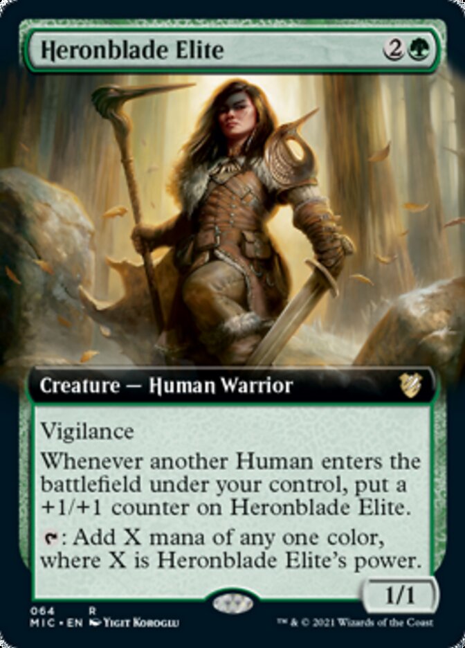 Heronblade Elite (Extended Art) [Innistrad: Midnight Hunt Commander] MTG Single Magic: The Gathering    | Red Claw Gaming
