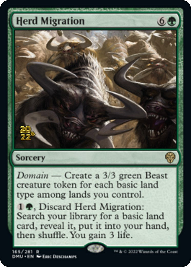 Herd Migration [Dominaria United Prerelease Promos] MTG Single Magic: The Gathering    | Red Claw Gaming