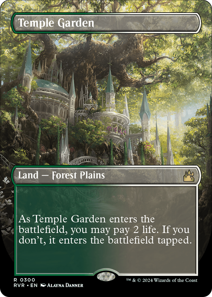 Temple Garden (Borderless) [Ravnica Remastered] MTG Single Magic: The Gathering    | Red Claw Gaming