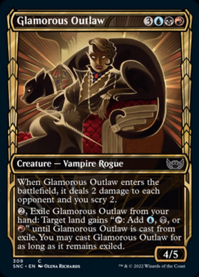 Glamorous Outlaw (Showcase Golden Age) [Streets of New Capenna] MTG Single Magic: The Gathering    | Red Claw Gaming