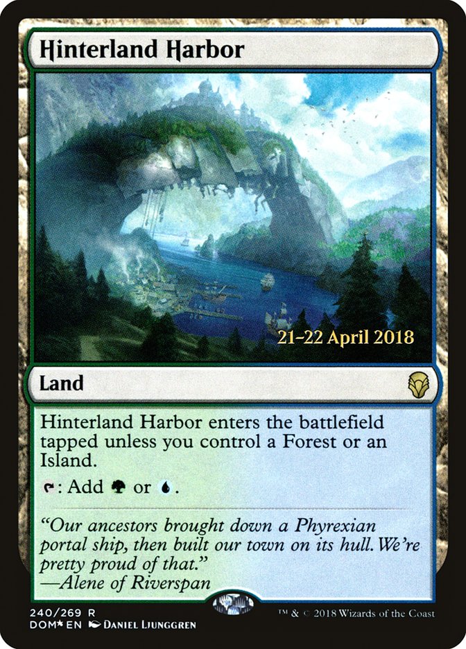 Hinterland Harbor [Dominaria Prerelease Promos] MTG Single Magic: The Gathering    | Red Claw Gaming