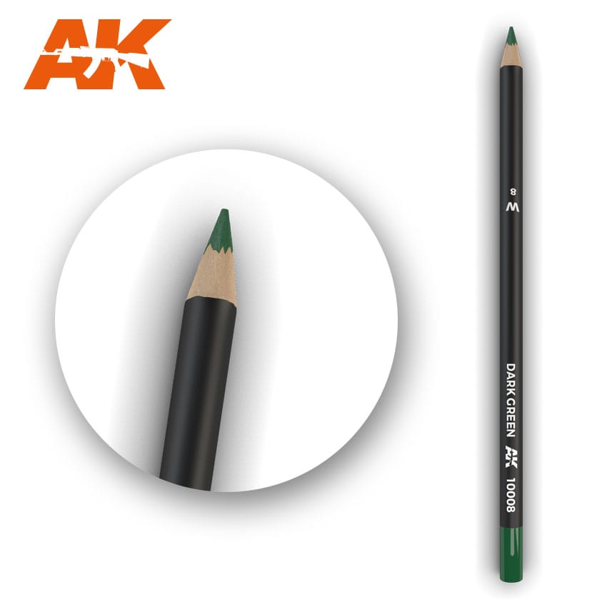 Watercolor Pencil Dark Green AK10008 Watercolor Pencil AK INTERACTIVE    | Red Claw Gaming