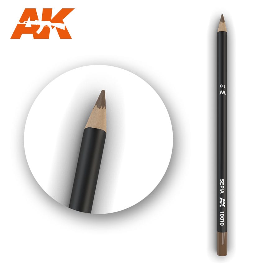 Watercolor Pencil Sepia AK10010 Watercolor Pencil AK INTERACTIVE    | Red Claw Gaming