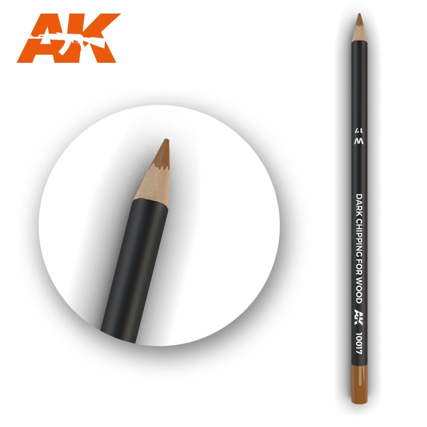 Watercolor Pencil Dark Chipping for Wood AK10017 Watercolor Pencil AK INTERACTIVE    | Red Claw Gaming