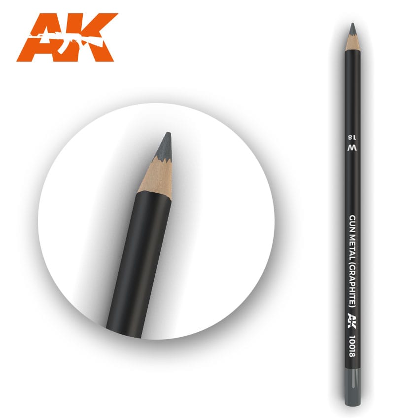 Watercolor Pencil Gun Metal (Graphite) AK10018 Watercolor Pencil AK INTERACTIVE    | Red Claw Gaming