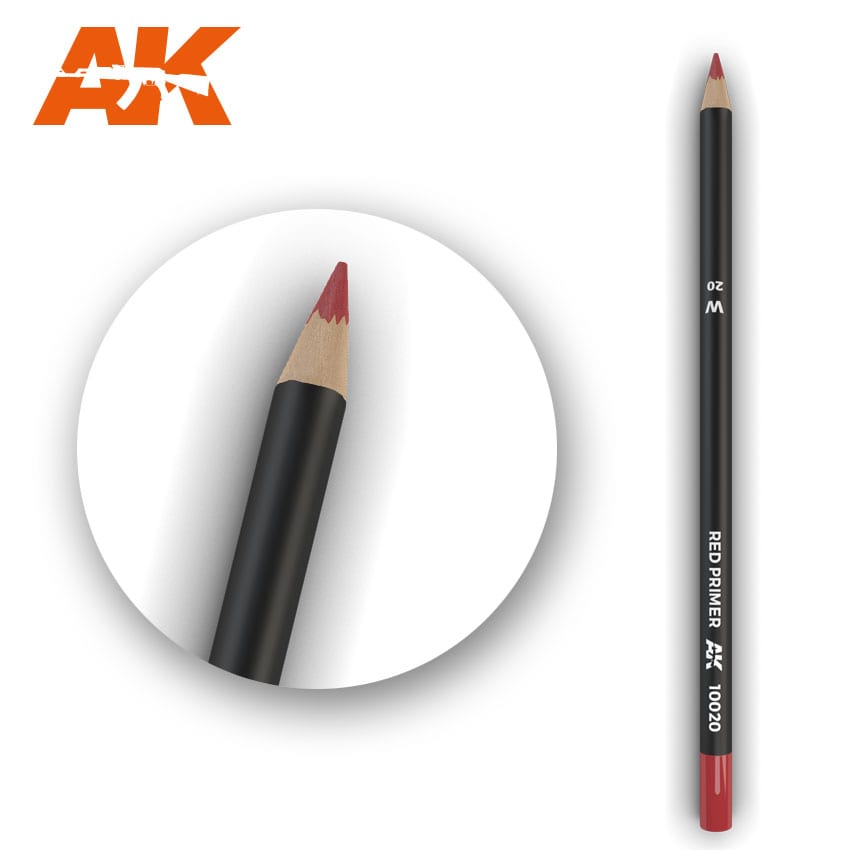 Watercolor Pencil Red Primer AK10020 Watercolor Pencil AK INTERACTIVE    | Red Claw Gaming