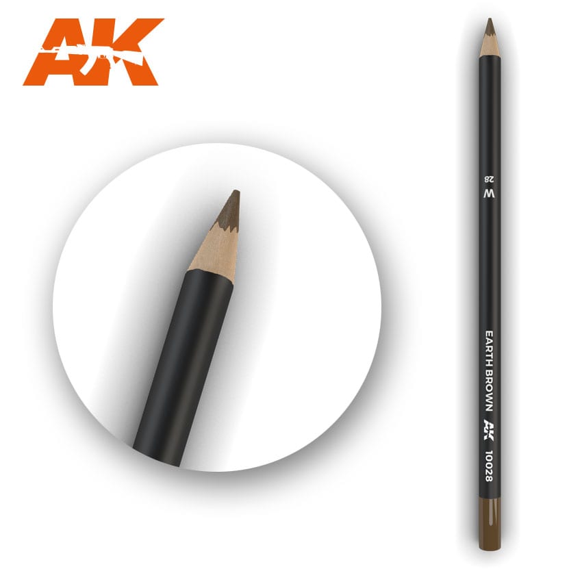 Watercolor Pencil Earth Brown AK10028 Watercolor Pencil AK INTERACTIVE    | Red Claw Gaming