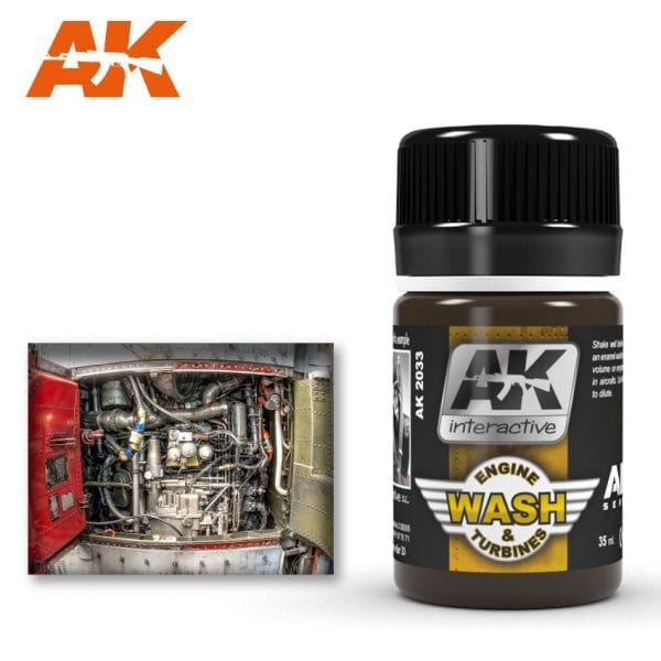 WASH FOR AIRCRAFT ENGINE Enamel Paint AK INTERACTIVE    | Red Claw Gaming