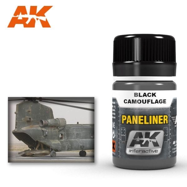 Paneliner for black camouflage 35ml Enamel Paint AK INTERACTIVE    | Red Claw Gaming
