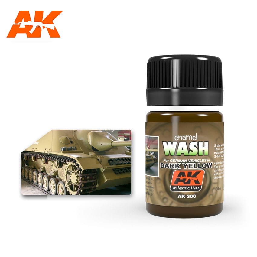 WASH FOR DARK YELLOW VEHICLES Enamel Paint AK INTERACTIVE    | Red Claw Gaming