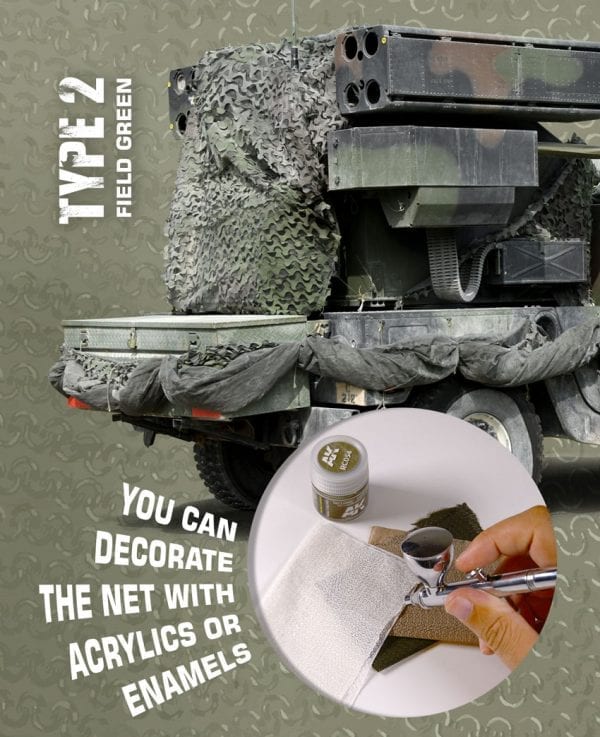 AK Interactive Regular Mimetic Net Field Green Type 2 Hobby Supplies AK INTERACTIVE    | Red Claw Gaming