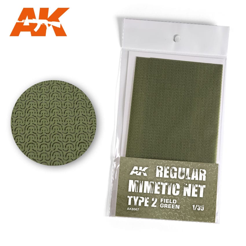 AK Interactive Regular Mimetic Net Field Green Type 2 Hobby Supplies AK INTERACTIVE    | Red Claw Gaming