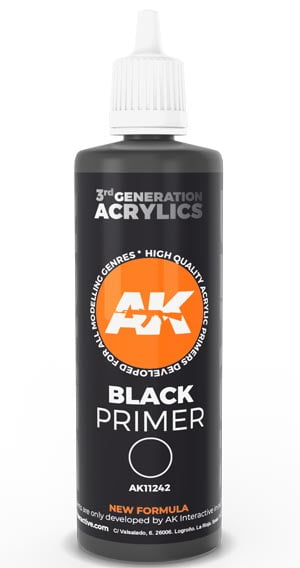 Black Primer 100 ml 3rd Generation 3rd Generation Acrylic AK INTERACTIVE    | Red Claw Gaming
