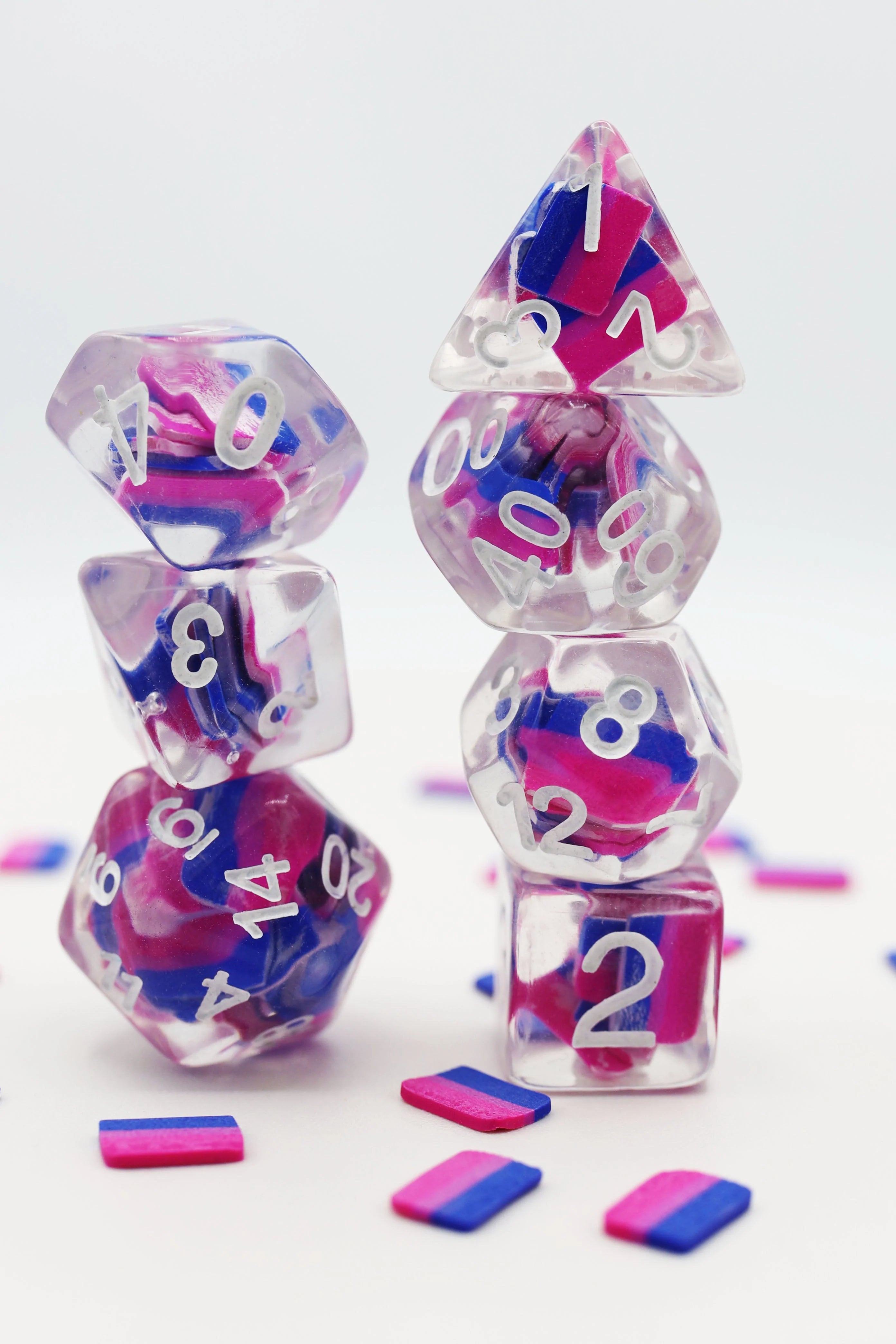 Pride Dice - Bisexual Flag Pins Foam Brain Games    | Red Claw Gaming