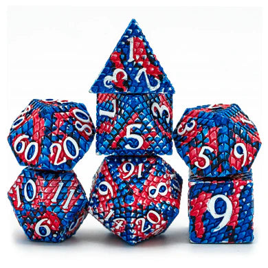 CORAL REEF DRAGON SCALE RPG METAL DICE SET Dice & Counters Foam Brain Games    | Red Claw Gaming
