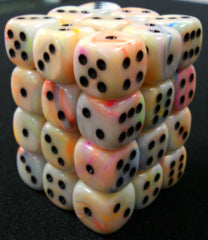 Festive Circus/Black 12mm D6 Dice Chessex    | Red Claw Gaming