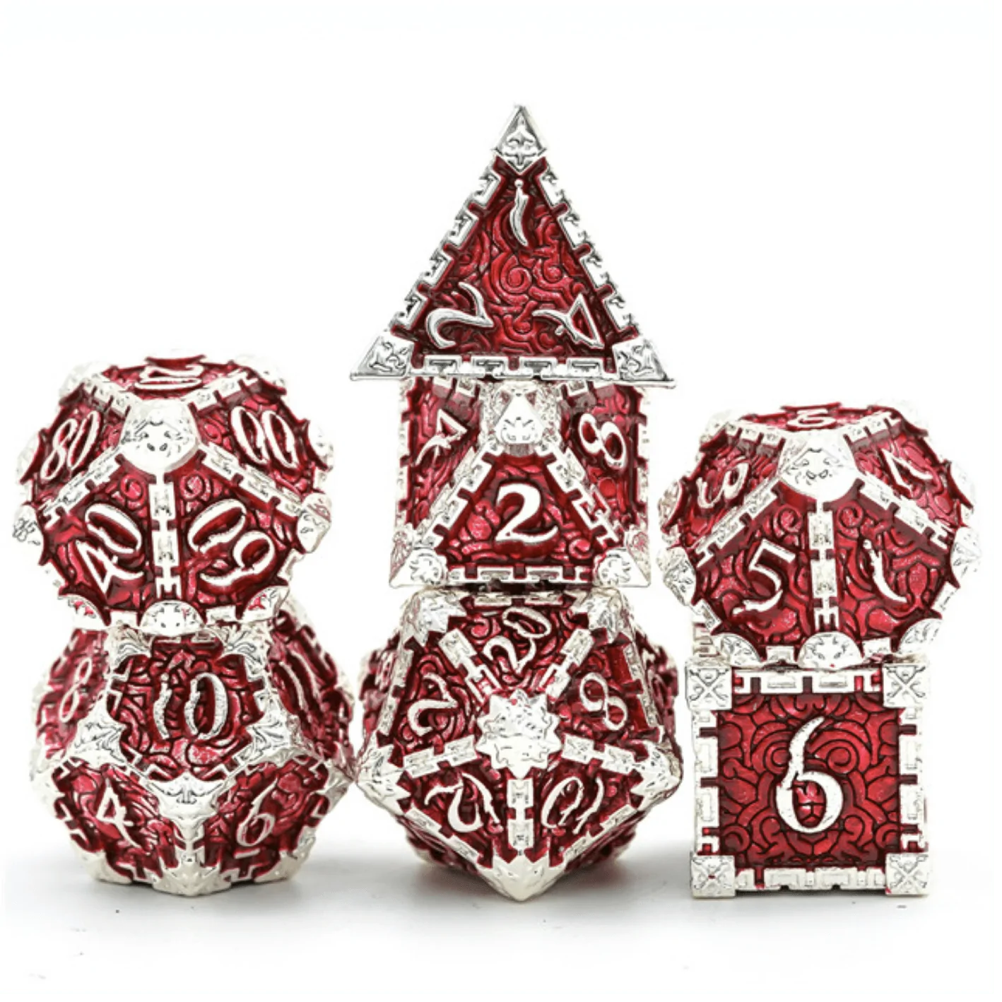 DAGGER OF VENOM: SILVER RUBY RPG METAL DICE SET Dice & Counters Foam Brain Games    | Red Claw Gaming