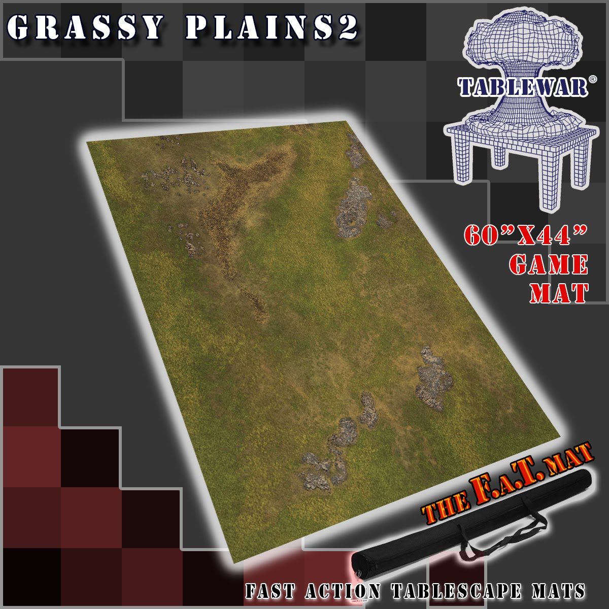 F.A.T. Mats Grassy Plains 2 60'x44' Gaming Mat F.A.T. Mats    | Red Claw Gaming