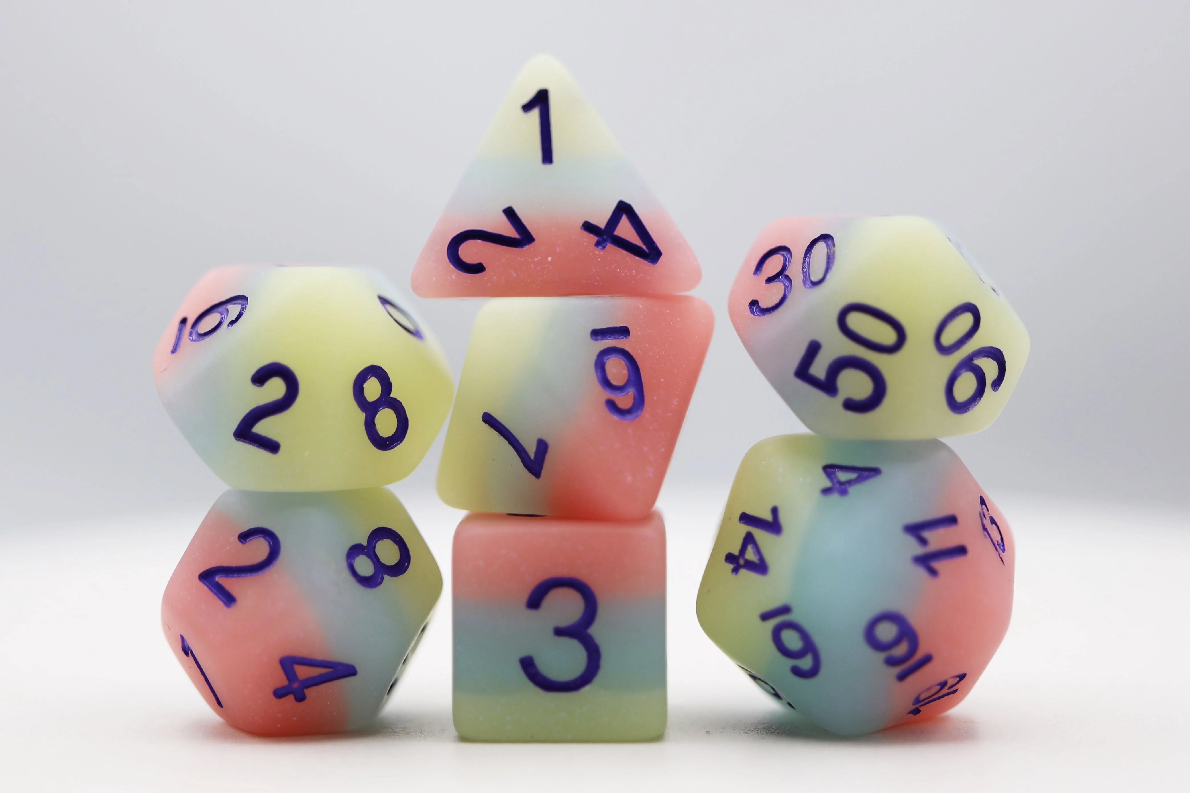 PEACH SNOW CONE RPG DICE SET Dice & Counters Foam Brain Games    | Red Claw Gaming