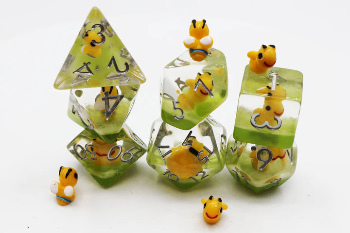 Happy Bees 7 Dice Set Dice & Counters Foam Brain Games    | Red Claw Gaming