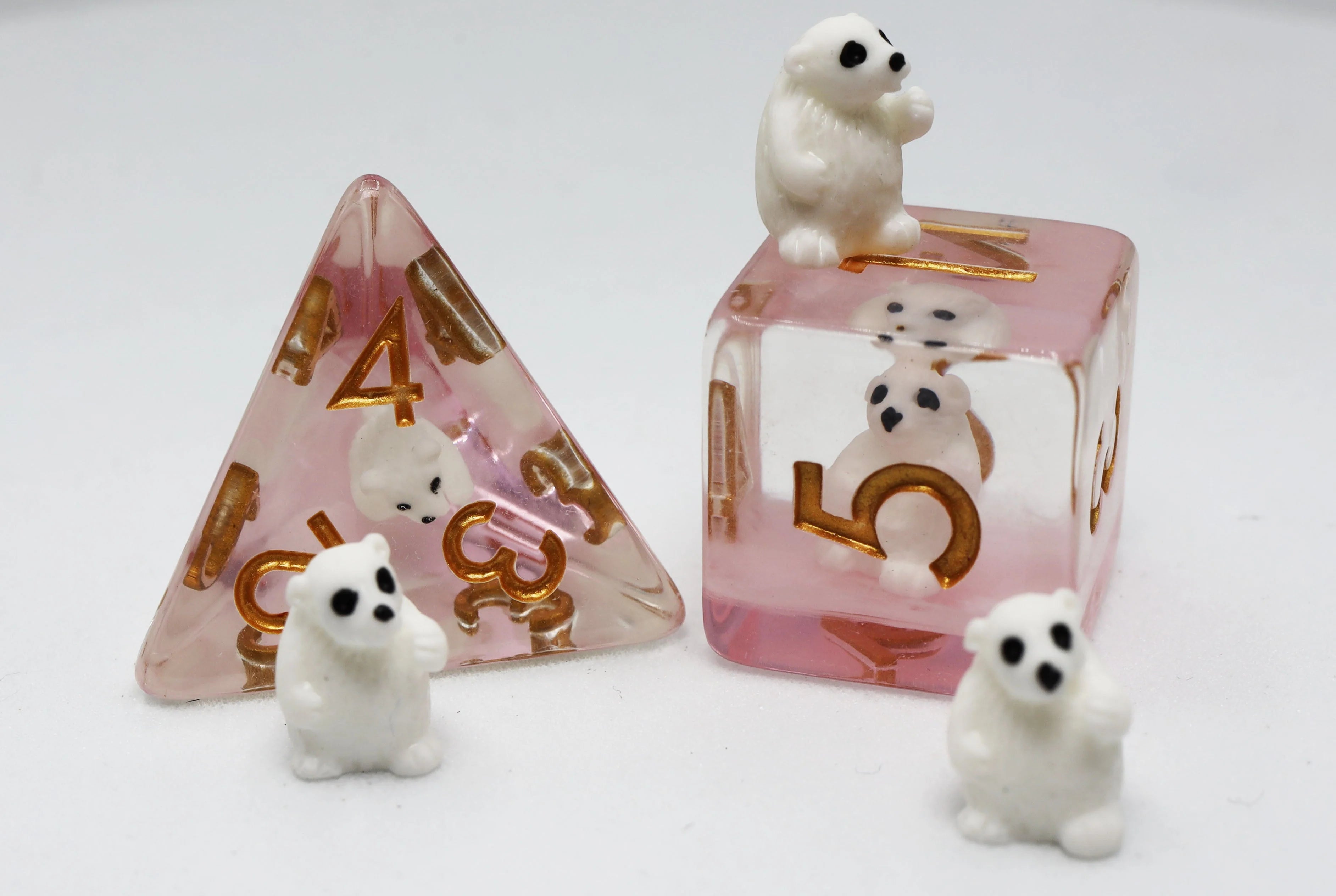 PINK POLAR BEAR RPG DICE SET Dice & Counters Foam Brain Games    | Red Claw Gaming