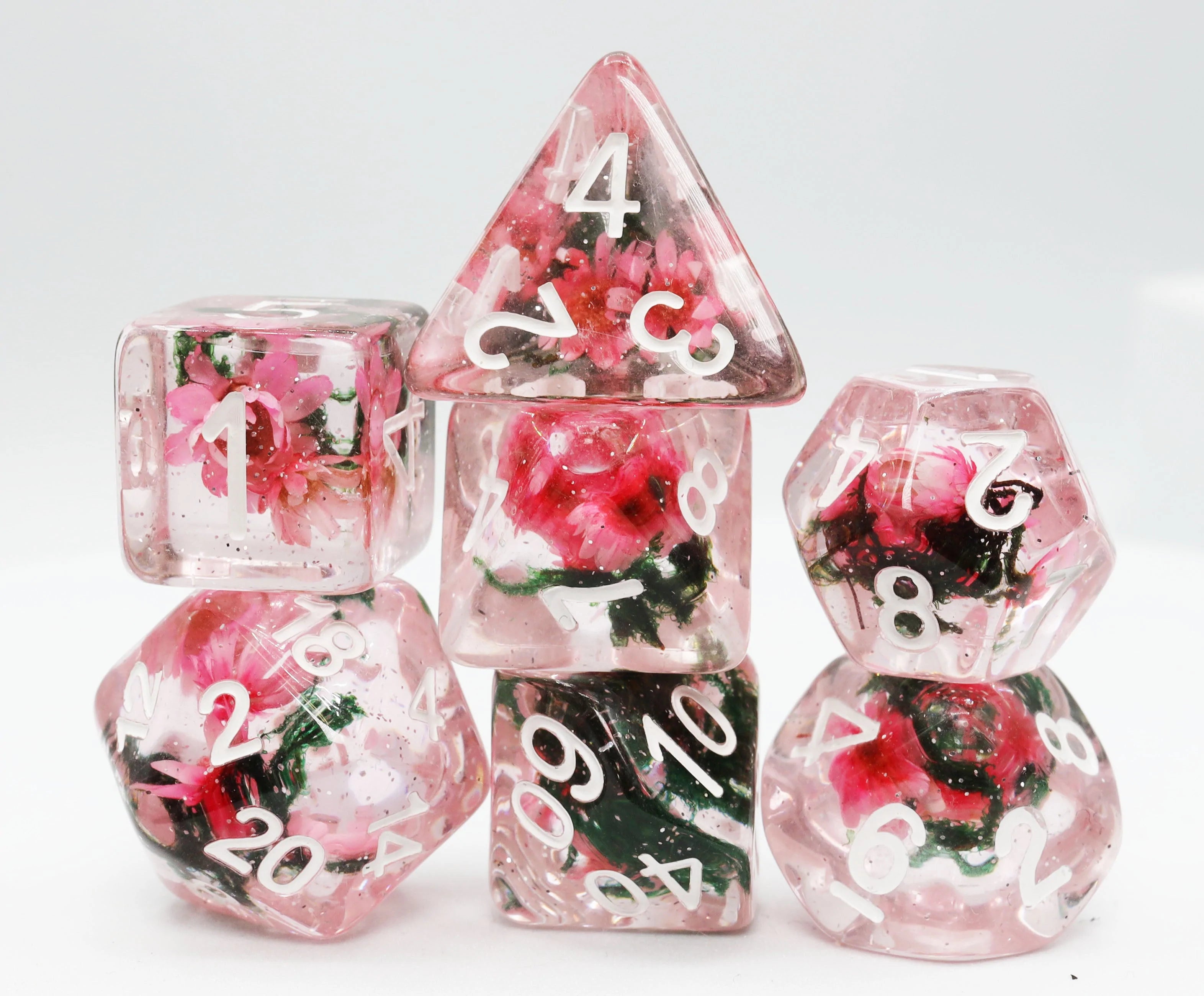 Carnation Love 7 Dice Set Dice & Counters Foam Brain Games    | Red Claw Gaming