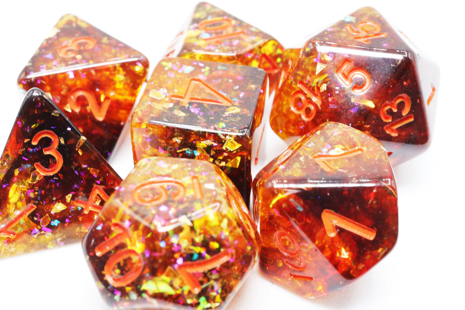 PUMPKIN LIGHT RPG DICE SET Dice & Counters Foam Brain Games    | Red Claw Gaming