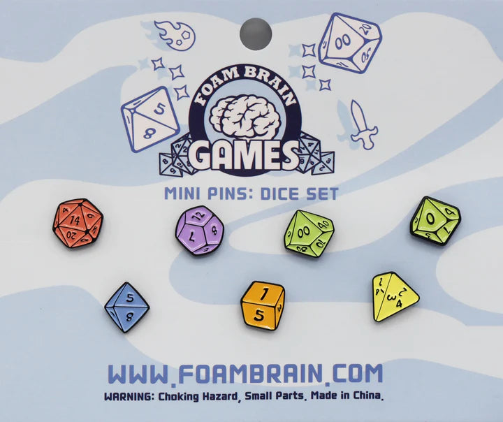 Mini Pins: 7 Die Set Pins Foam Brain Games    | Red Claw Gaming
