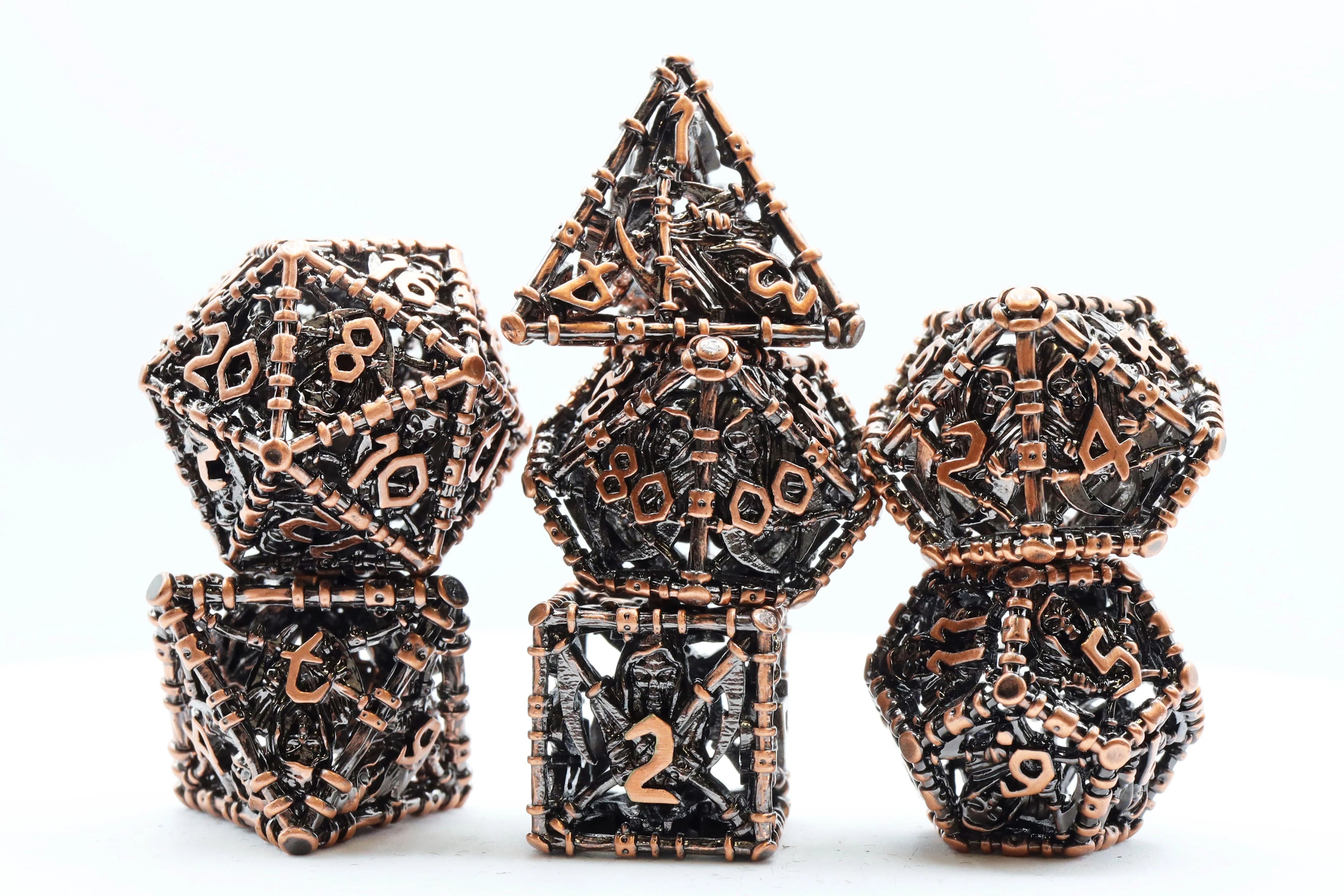 GRIM SCYTHE COPPER RPG METAL DICE SET Dice & Counters Foam Brain Games    | Red Claw Gaming