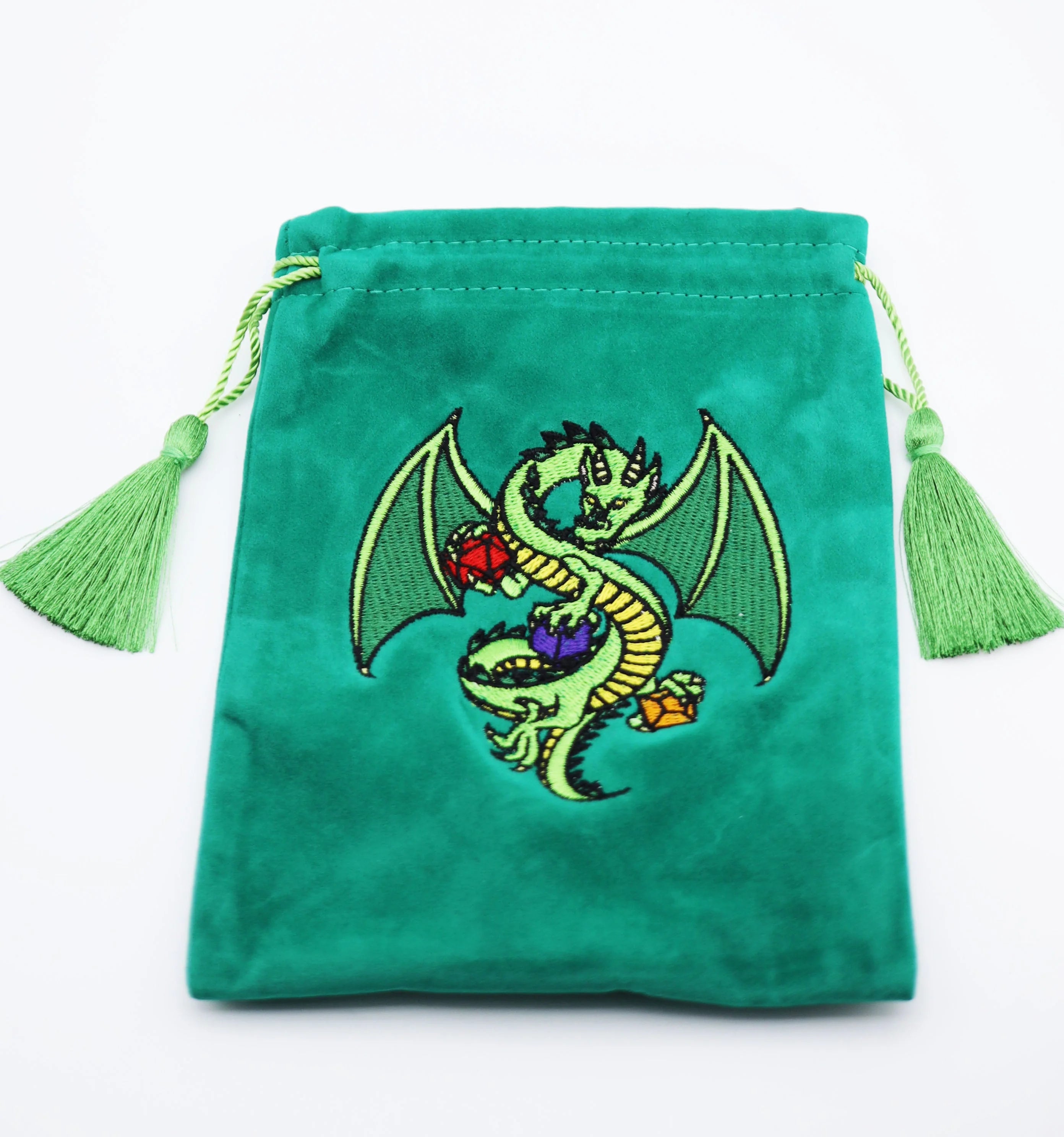 DICE BAG - GREEN DRAGON Dice & Counters Foam Brain Games    | Red Claw Gaming