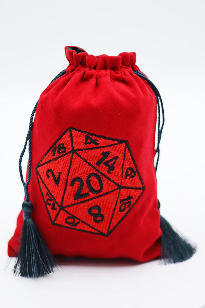 DICE BAG - RED D20 Dice & Counters Foam Brain Games    | Red Claw Gaming