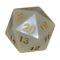 Jumbo Transparent D20 (Countdown) Dice Universal DIstribution Pearl   | Red Claw Gaming