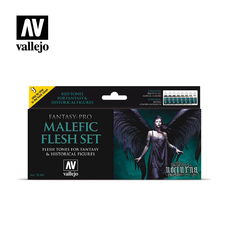 Malefic Flesh 8 Color Set Vallejo Paint Kit Vallejo    | Red Claw Gaming