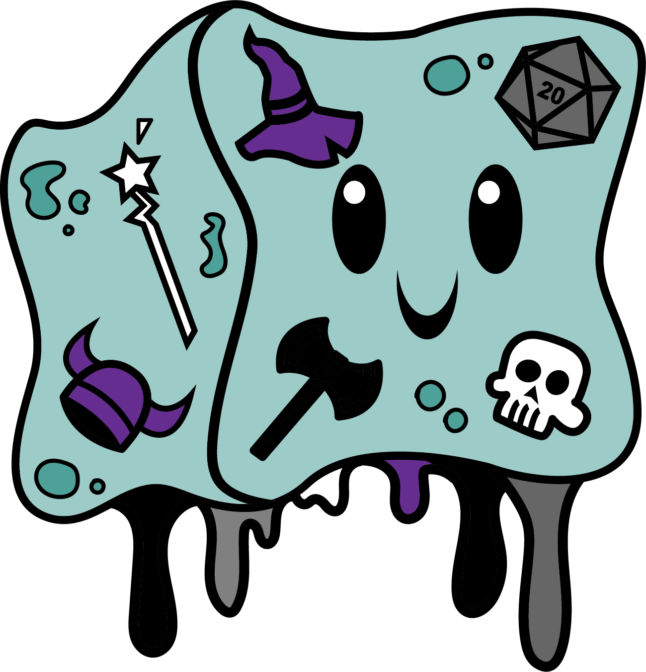 Gelly Cube Enamel Pride Pins - Asexual Pins Foam Brain Games    | Red Claw Gaming