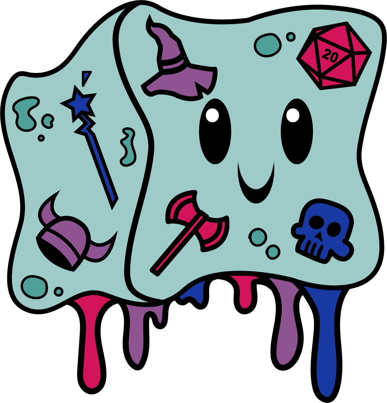 Gelly Cube Enamel Pride Pins - Bisexual Pins Foam Brain Games    | Red Claw Gaming