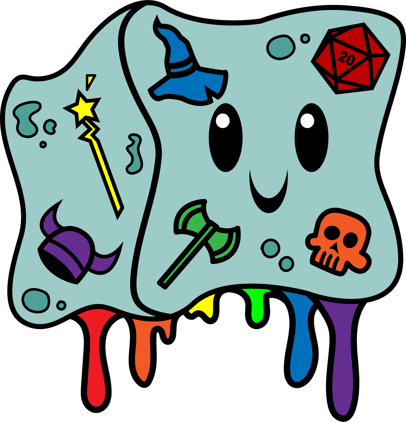 Gelly Cube Enamel Pride Pins - Rainbow Pins Foam Brain Games    | Red Claw Gaming