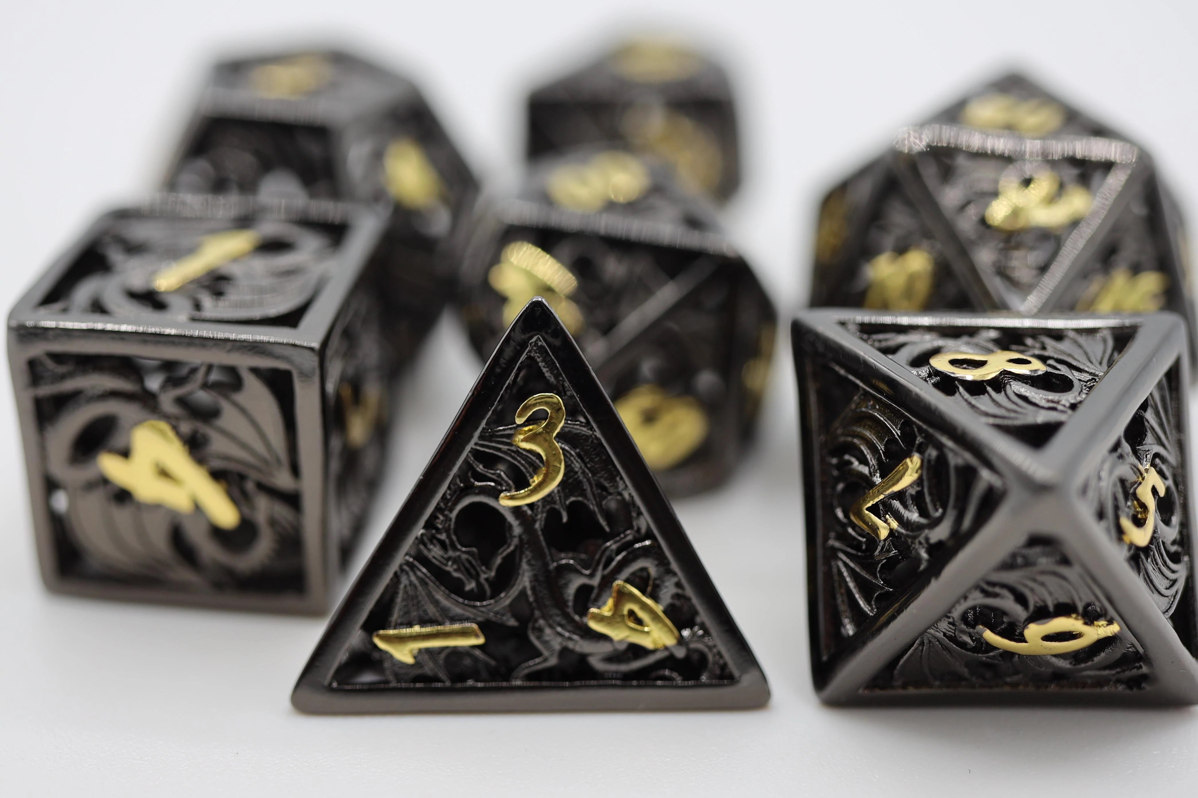 HOLLOW NIGHT DRAGON RPG METAL DICE SET Dice & Counters Foam Brain Games    | Red Claw Gaming