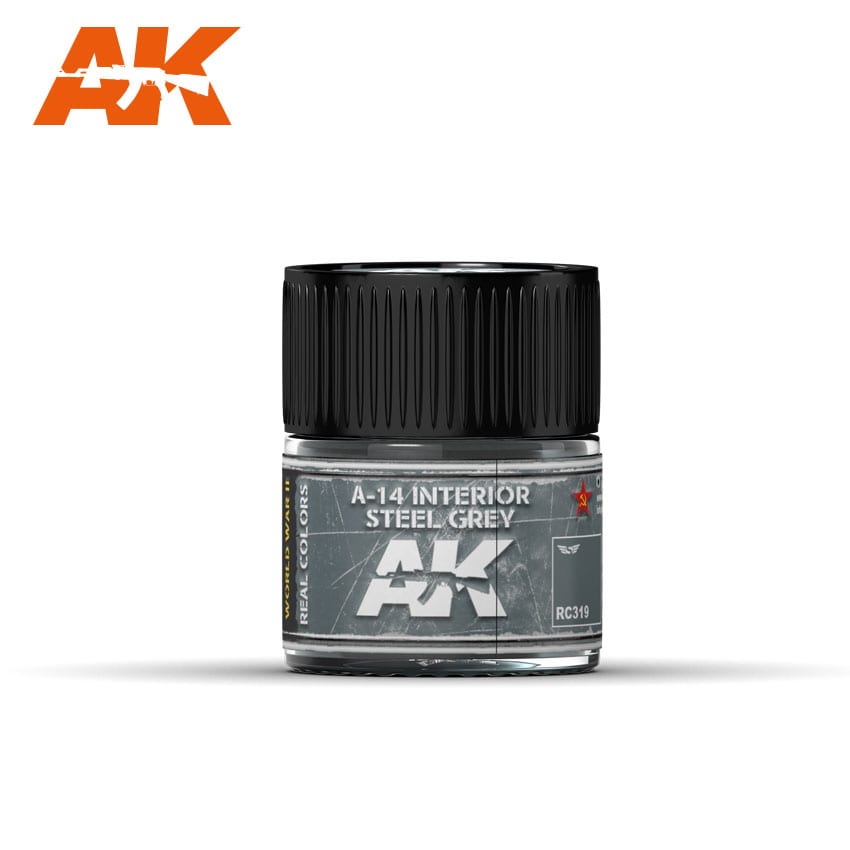 A-14 Interior Steel Grey 10ml Enamel Paint AK INTERACTIVE    | Red Claw Gaming