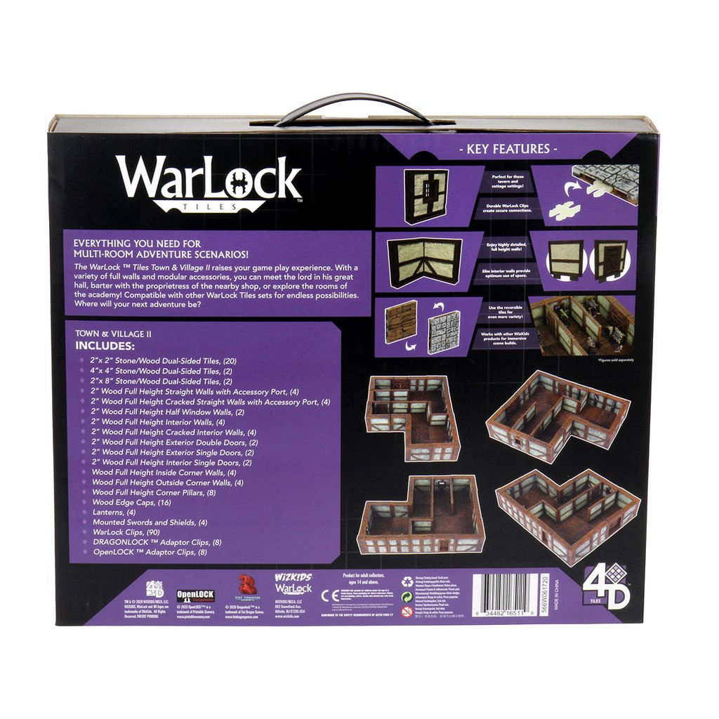 WARLOCK TOWN/VILLAGE TILES II: PLASTER WALLS Minatures Wizkids Games    | Red Claw Gaming
